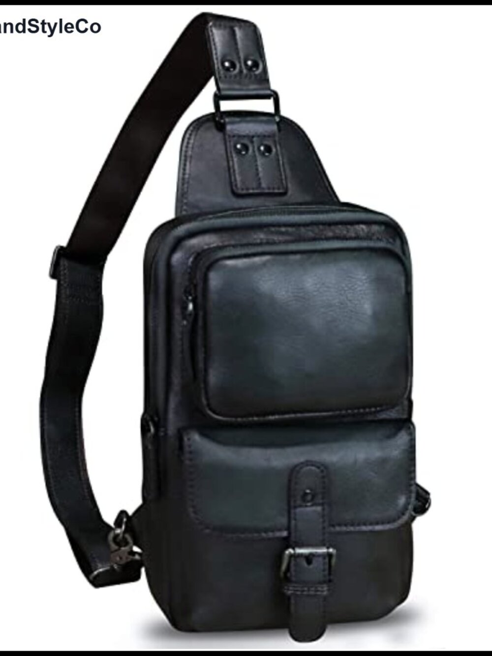 Genuine Leather Sling Bag Crossbody Motorcycle Backpack Handmade Retro Chest